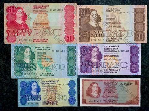 SET OF CL STALS  R50AA TO R5--1ST ISSUE 1990 , R2 GPC DE KOCK [R1  DE JONGH 1975]1 BID TAKES ALL
