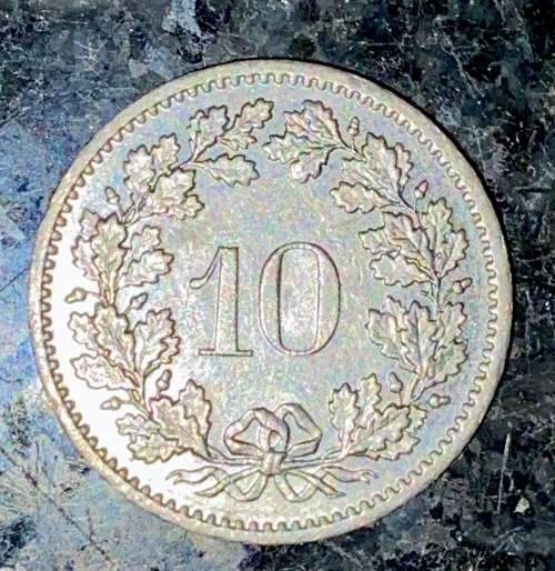 SWITZERLAND HELVETIA 10 RAPPEN 1980