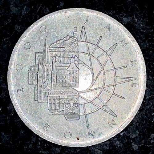 GERMANY SILVER 10 MARK 2000TH ANNIVERSARY OF THE CITY BONN MUNICH MINT 1989 SILVER 62.50%