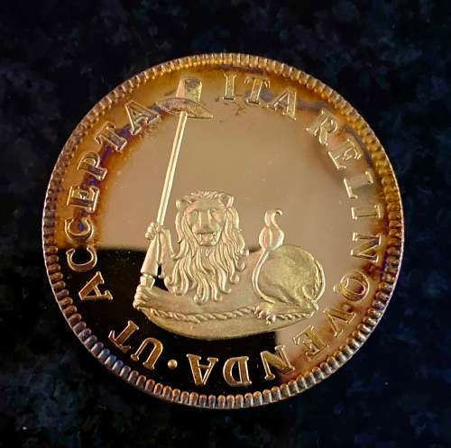 CAPE COIN HERITAGE COLLECTION-NETHERLAND GOLD PLT 37.3g STERLING SILVER ZEELAND 1672 HOEDJES-SCHEILL