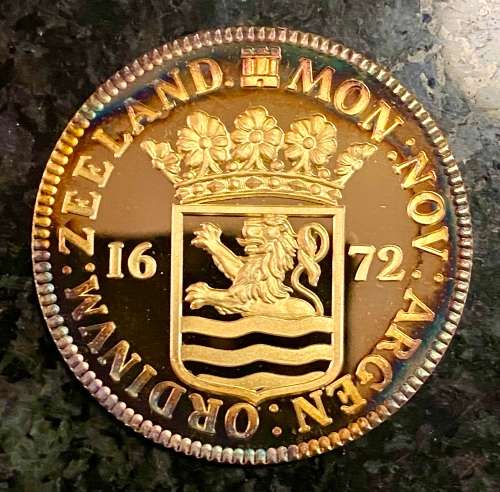 CAPE COIN HERITAGE COLLECTION-NETHERLAND GOLD PLT 37.3g STERLING SILVER ZEELAND 1672 HOEDJES-SCHEILL