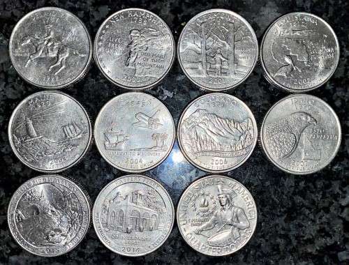U S A - MIXED - IMPORTANT LANDMARKS - 50 STATES COLLECTION 1/4 DOLLAR LISTED FROM 1999(1 BID TAKE AL