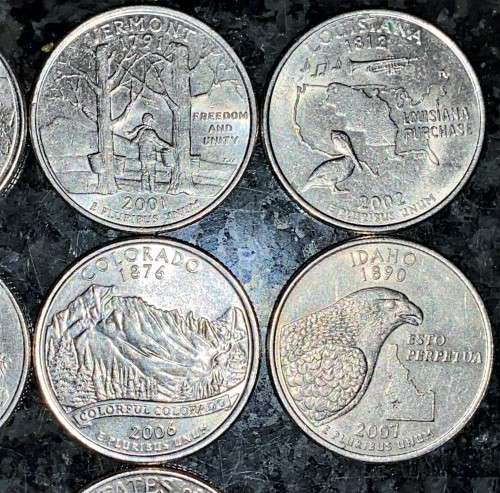 U S A - MIXED - IMPORTANT LANDMARKS - 50 STATES COLLECTION 1/4 DOLLAR LISTED FROM 1999(1 BID TAKE AL