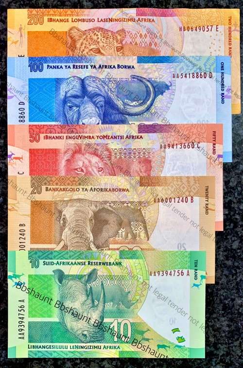 COMPLETE SET GILL MARCUS R200HB VF+ TO ALL AA R10 UNC 2ND ISSUE 2012(MANDELA WTM) 1 BID TAKES ALL