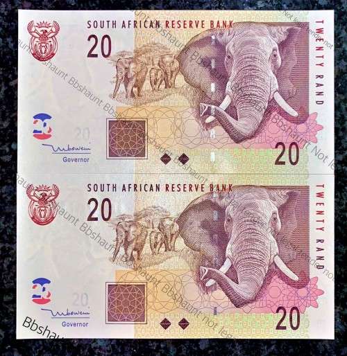 TT MBOWENI R20 IN SEQUENCE EF8547996-997 --2004 - 2ND ISSUE UNC (ELEPHANT WTM) (1 BID TAKES ALL)