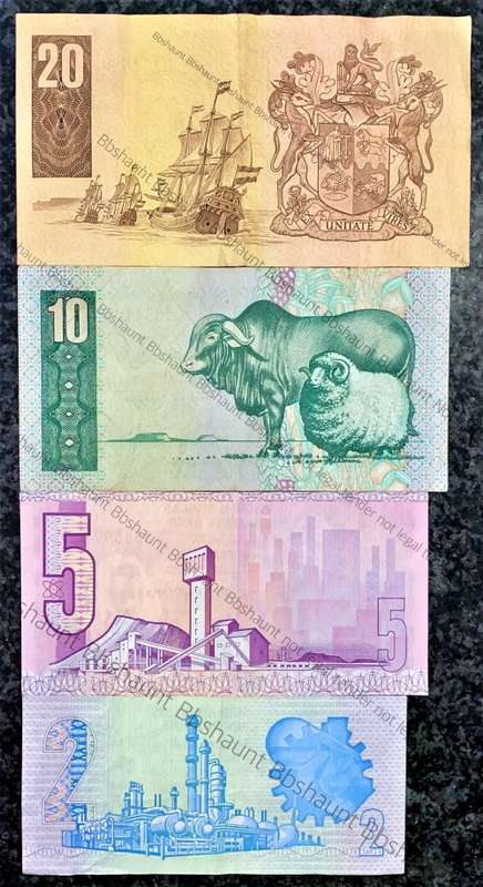 COMPLETE SET OF TW DE JONGH & DECIMALS R20 TO R2  -- 4TH ISSUE( 1 BID TAKES ALL)
