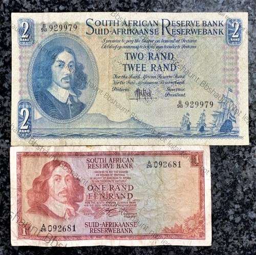 MH DE KOCK R2 -- B98 --1961--- 4TH ISSUE & G RISSIK R1 --1966-- 2ND ISSUE (1 BID TAKES ALL)