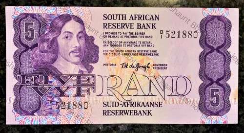 TW DE JONGH R5 - B1 - VAN RIEBEECK WTM 1978 -- 4TH ISSUE