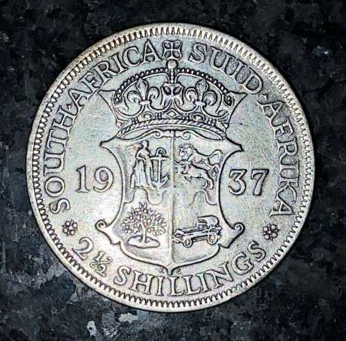 S A UNION SILVER 2 1/2 SHILLING 1937 SILVER 80%