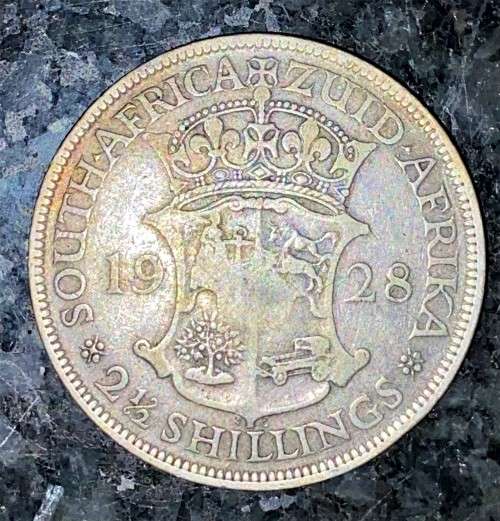 S A UNION SILVER 2 1/2 SHILLING 1928 SILVER 80%