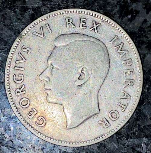 S A UNION SILVER 2 1/2 SHILLING 1944 SILVER 80%