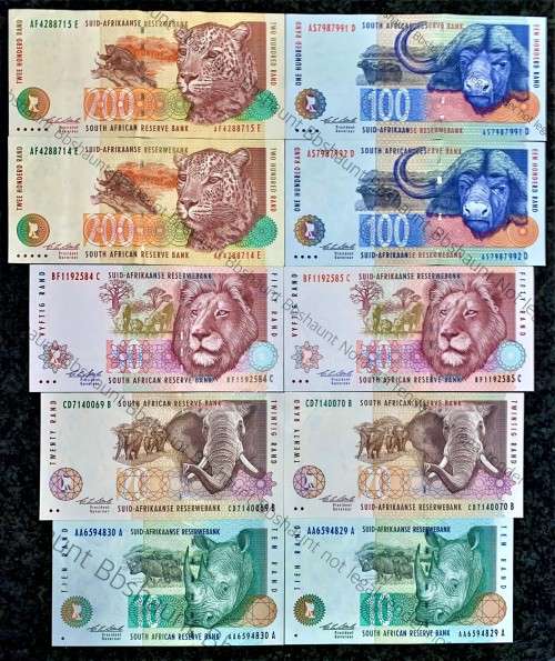 COMPLETE SET OF CL STALS ALL IN SEQUENCE R200 TO R10AA - UNC/AUNC 2ND ISSUE 1992-1994(1 BID TAKE AL