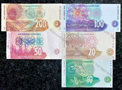 COMPLETE SET OF CL STALS & DECIMALS R200 TO R10 SECOND ISSUE 1994 UNC-AUNC+ ( 1 BID TAKES ALL)