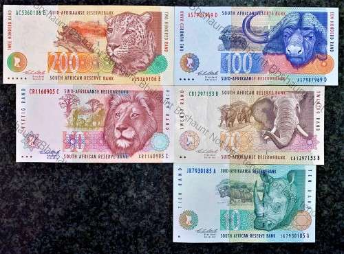 COMPLETE SET OF CL STALS & DECIMALS R200 TO R10 SECOND ISSUE 1994 UNC-AUNC+ ( 1 BID TAKES ALL)