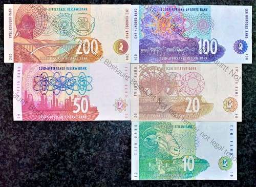 COMPLETE SET OF CL STALS & DECIMALS R200 TO R10 SECOND ISSUE 1994 UNC-AUNC+ ( 1 BID TAKES ALL)