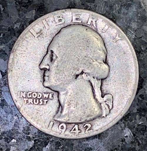 U S A - SILVER  1/4 DOLLAR 1942