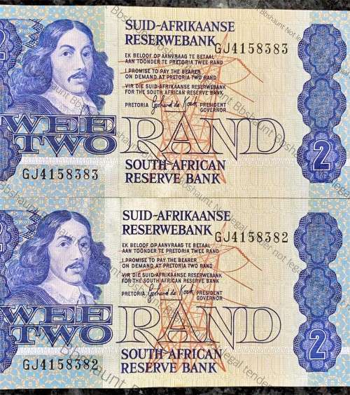 GPC DE KOCK R2 IN SEQUENCE GJ4158380-379 & 383-382UNC 3RD ISSUE 1984 (1 BID TAKES ALL)
