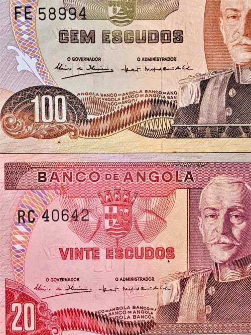 ANGOLA SET 100 ESCUDOS & 20 ESCUDOS 1972 UNC (1 BID TAKES ALL)