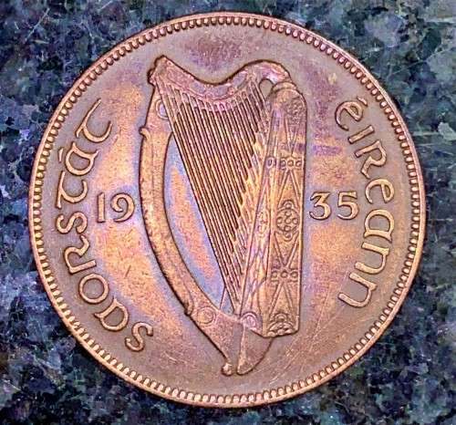 IRELAND 1 PENNY 1938 HEN & CHICKS