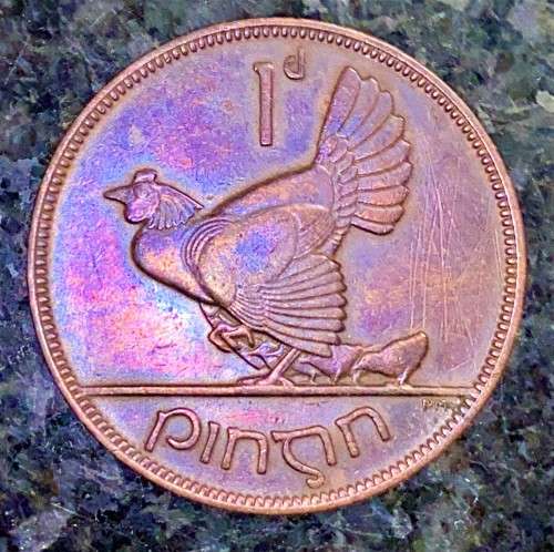 IRELAND 1 PENNY 1938 HEN & CHICKS