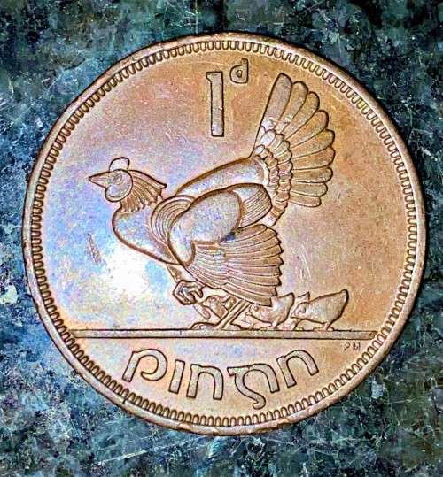 IRELAND 1 PENNY 1943 HEN & CHICKS