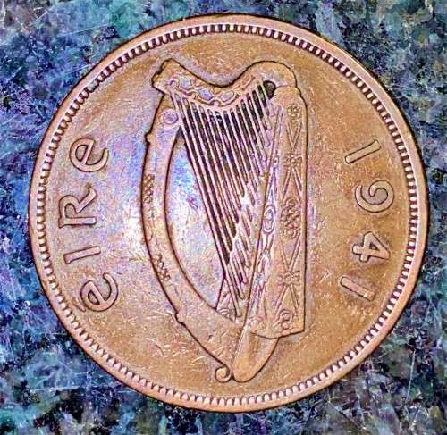 IRELAND 1 PENNY 1941 HEN & CHICKS