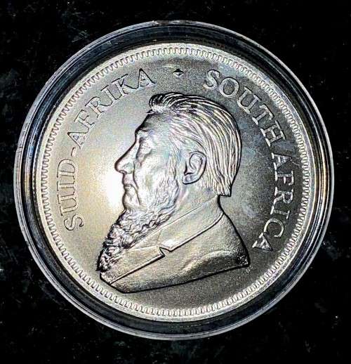 SOUTH AFRICA SILVER KRUGERRAND -- 2022 -- 1OZ FINE SILVER IN CAPSULE