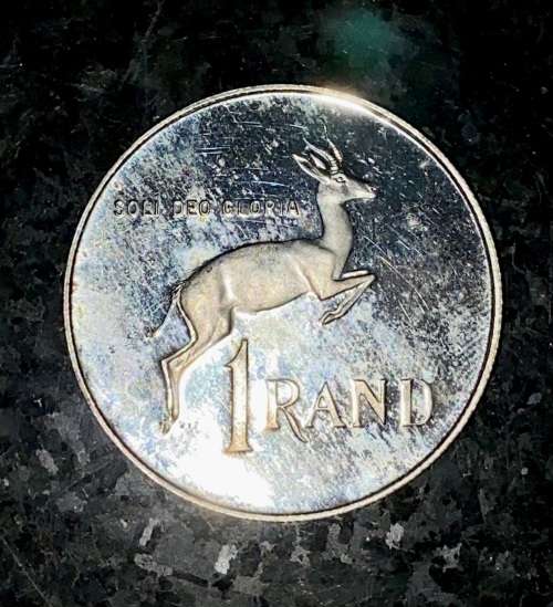 SOUTH AFRICA SILVER PROOF R1 --1982-- SILVER 80%
