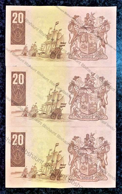 CL STALS R20AA IN SEQUENCE AA9857801-803 UNC-AUNC+ E/A 1ST ISSUE 1990 (1 BID TAKES ALL)