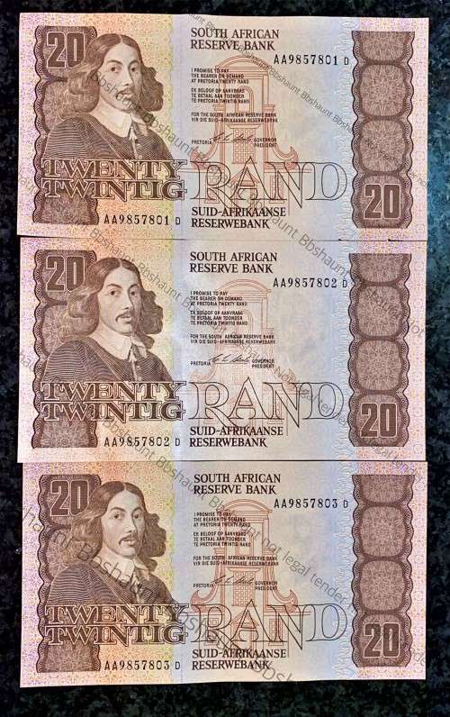 CL STALS R20AA IN SEQUENCE AA9857801-803 UNC-AUNC+ E/A 1ST ISSUE 1990 (1 BID TAKES ALL)