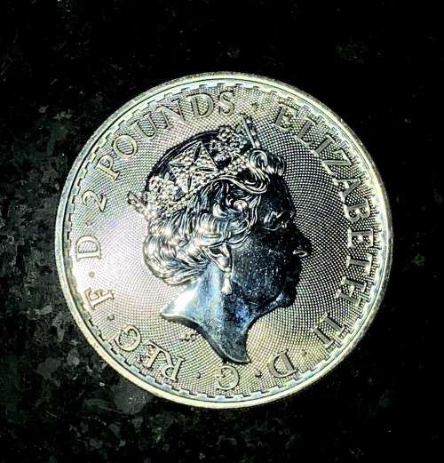 BRITANNIA SILVER 2 POUNDS 1OZ PURE SILVER .999 --NATHAN-- 2021 UNC SILVER 1OZ
