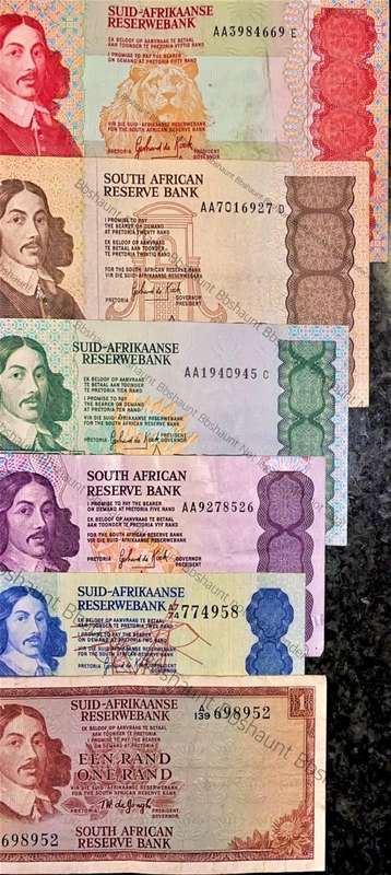 COMPLETE SET OF ALL AA GPC DE KOCK & DECIMALS R50AA TO R2A - 1980s(R1A TW DE JONGH)(1 BID TAKES AL