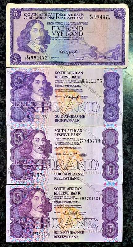 SET OF R5 NOTES ALL GOVERNORS FROM 1967-1990