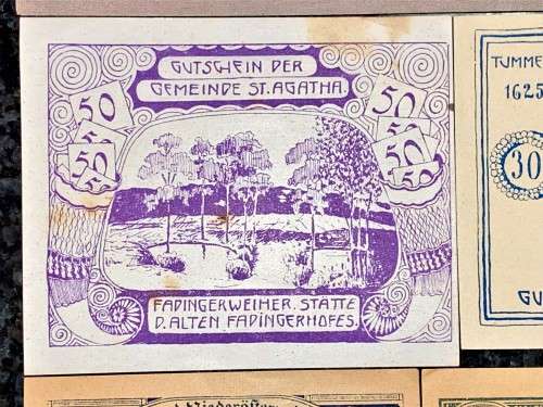 AUSTRIA SET 1000 KRONEN-STAMPED DEUTSCHES REICH-1902 BIG NOTE TO 10 HELLER 1920 SMALL NOTES