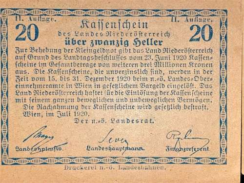 AUSTRIA SET 1000 KRONEN-STAMPED DEUTSCHES REICH-1902 BIG NOTE TO 10 HELLER 1920 SMALL NOTES