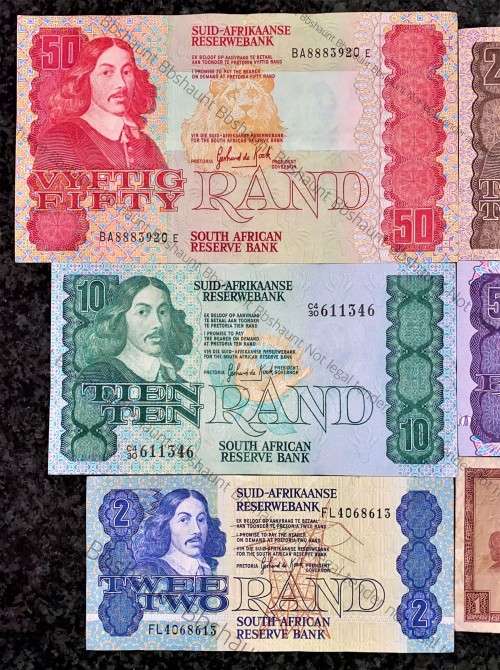 COMPLETE SET OF GPC DE KOCK & DECIMALS R50 SCARCE BA SERIE`S TO R2,,,1980s (R1 TW DE JONGH 1975)