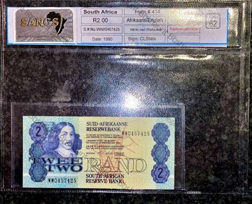 CL STALS REPLACEMENT NOTE R2 WW GRADED UNC62 -  1ST ISSUE 1990 SANGS