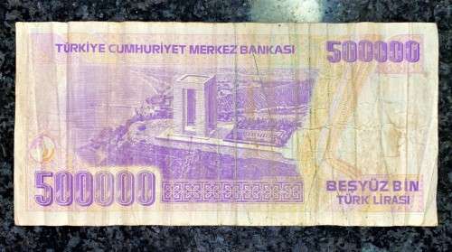 TURKEY 500,000 LIRASI 1970