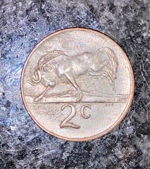 R S A  2 CENT DIFFERNT COLOUR 1975