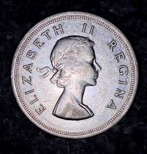 S A UNION SILVER 5 SHILLINGS 1954 SILVER CROWN