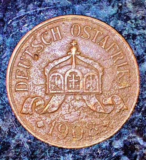 GERMAN EAST AFRICA 5 HELLER 1908 J (BIG COIN)