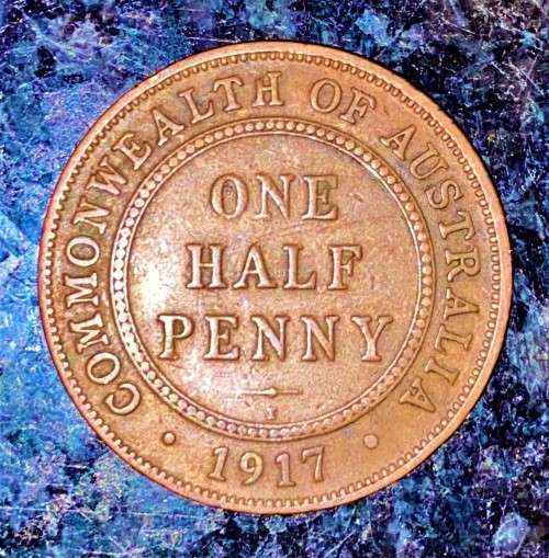 AUSTRALIA 1/2 PENNY 1917