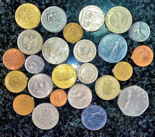 EUROPE LOT OF VARIOUS COINS & DATES GERMANY, ITALY, FRANCE & UK ( 1 BID TAKES ALL 25 COINS)