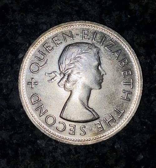 RHODESIA SILVER 5 SHILLING 1953 SILVER CROWN
