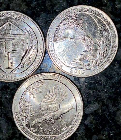 U S A SET - 2015 - IMPORTANT LAND MARKS COLLECTION 1/4 DOLLARS (1 BID TAKES ALL)