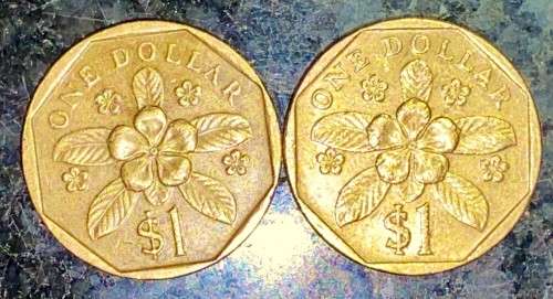SINGAPORE 1 DOLLER 1995 & 1988 (1 BID TAKES ALL)