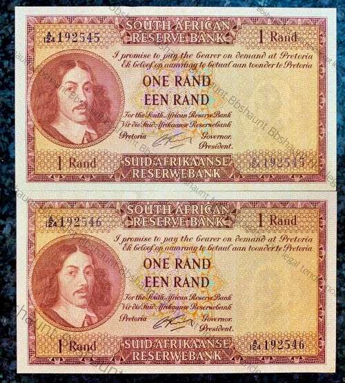 G.RISSIK R1 IN SEQ A124/ 192545-546 AUNC FIRST ISSUE 1962 E/A NOT EASY TO GET IN SEQ(1BID TAKES AL