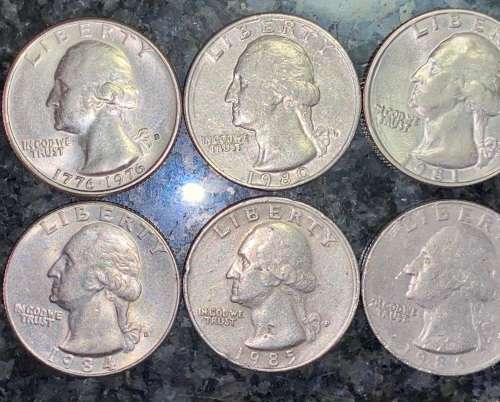 U S A  SET - 1/4 DOLLARS 1976, 1980, 1981, 1982, 1984, 1985 ,1986 & 1988 (1 BID TAKES ALL)