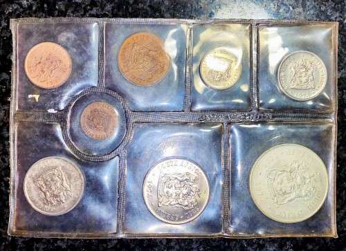 S A MINT UNCIRCULATED SET --1974 -- SILVER R1 TO 1/2 CENT 50TH ANNIVERSARY SA MINT -SEALED FROM MINT