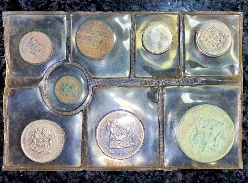 S A MINT UNCIRCULATED SET --1974 -- SILVER R1 TO 1/2 CENT 50TH ANNIVERSARY SA MINT -SEALED FROM MINT